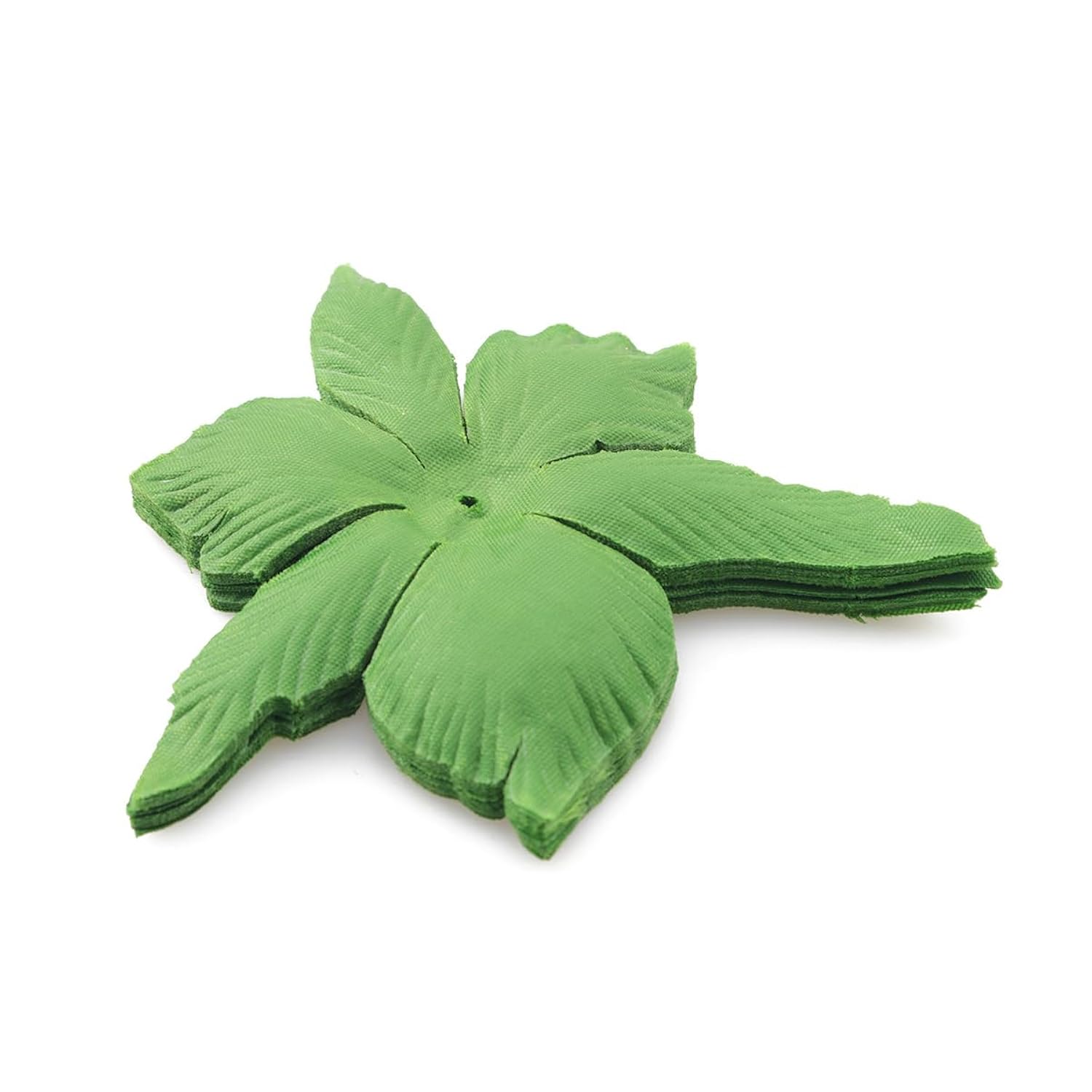 50Pcs Artificial Floral Calyx Petals Green Circular Fabric Floral Base With Holes For Diy Wedding Party Decorations Crafts Scrapbooking Accessories