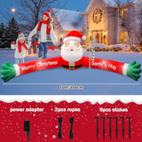 10Ft Christmas Hugging Inflatable Santa Claus For Xmas Holiday Blow Up Weatherproof Outdoor Christmas Decorations For Ga