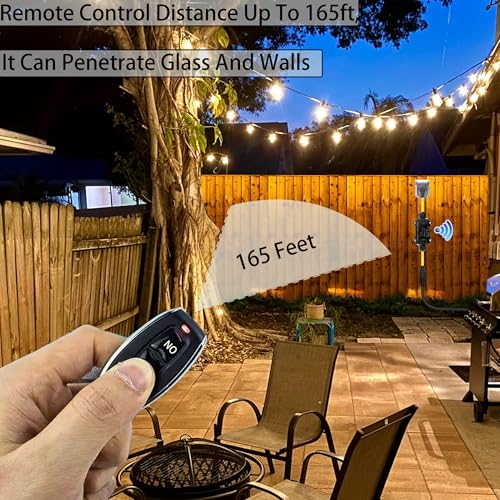 Ac110V Waterproof Remote Control Power Switch,Equipped With A Multi-Functional Socket Plug, Ac110/230/240/250 V/20A Waterproof Wireless Light Switch,165 Ft,Suitable For Lamps And Electrical Equipment