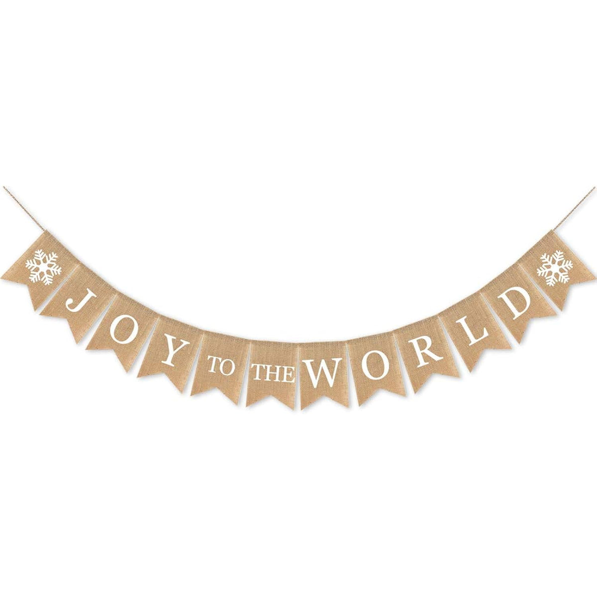Burlap Joy To The World Banner Happy Winter Holiday Snowfalke Garland Christmas Decoration Supplies