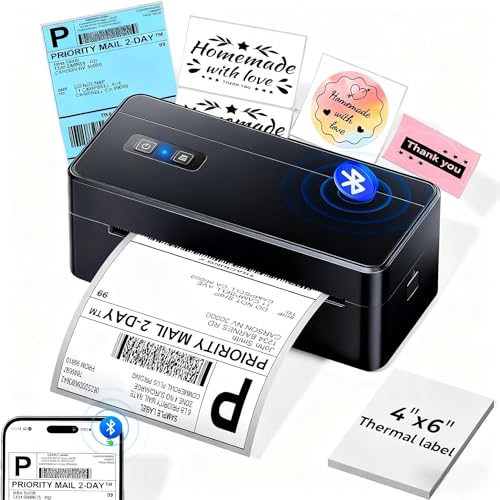 Bluetooth Shipping Label Printer, 4X6 Thermal Label Printer For Small Business, 2410-Bt Thermal Printers Compatible With Android, Ios, Windows, Macos, Tiktok, Usps, Etsy