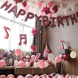 Pink Happy Birthday Balloons Banner, 16 Inch Mylar Foil Letters Balloon Sign For Birthday Party Decorations Photo Booth Backdrop