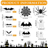 Glitter Halloween Banner Set: Bats, Spiders, Ghosts & 3D Bat Stickers
