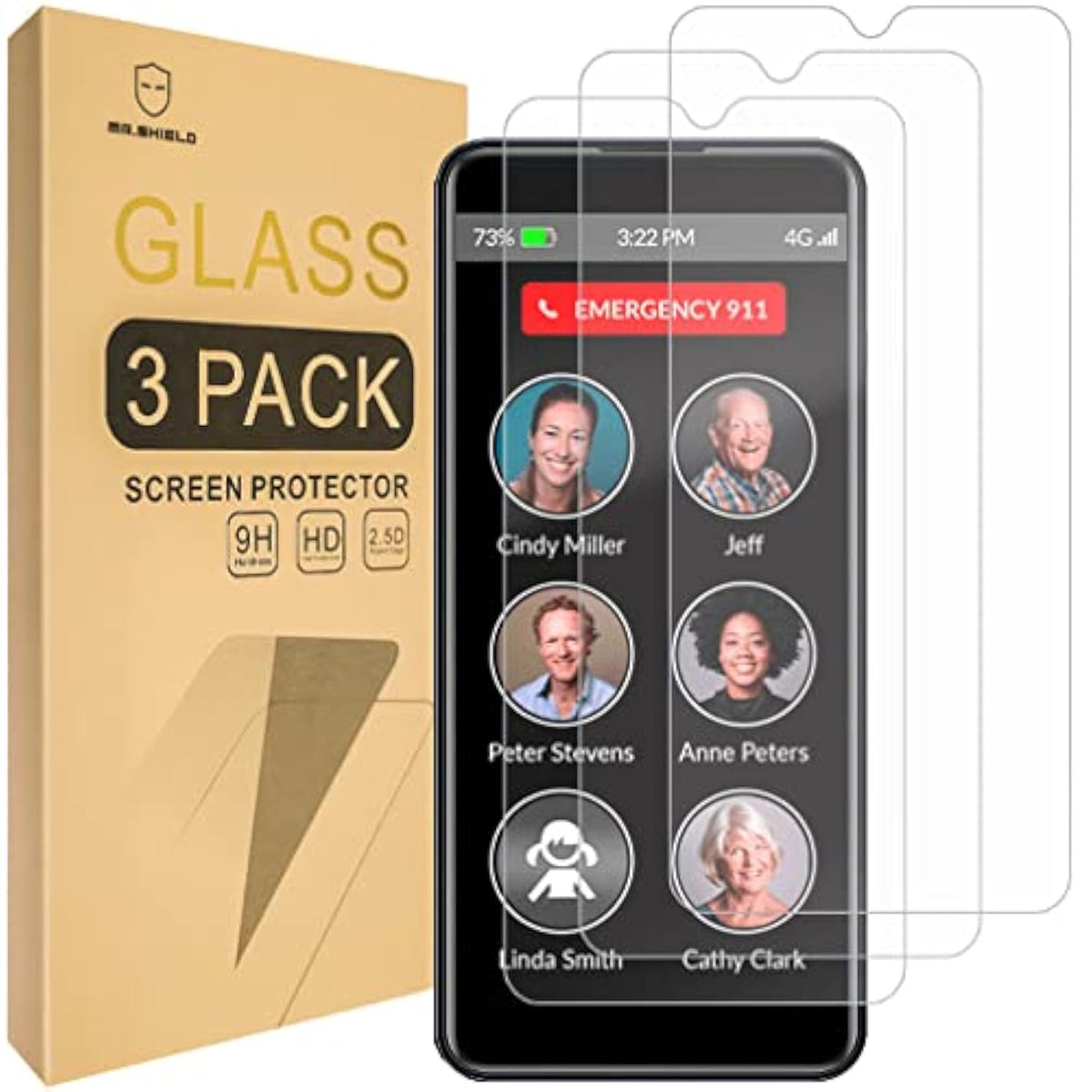 [3-Pack] Screen Protector For Raz Memory Cell Phone [Tempered Glass] [Japan Glass With 9H Hardness] Screen Protector