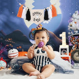 Halloween 1St Birthday Decorations - Spooky One High Chair Banner,Cake Smash Halloween Spooky Banner,Ghost First Birthday High Chair Tassel Banner,Spooky Baby Birthday Photo Props