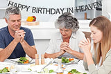 Happy Birthday in Heaven Banner Funeral Memorial Decorations Black Glitter Happy Heaven Birthday Banner for Condolence Funeral Anniversary Memorial
