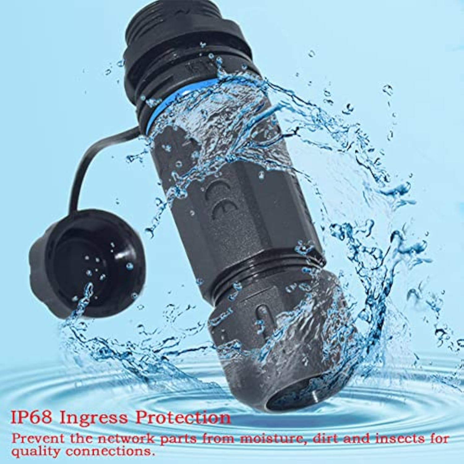 5Pcs Shielded Rj45 Waterproof Panel Mount Connector Ip68 Cat5/5E/6 8P8C Ethern