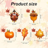 Thanksgiving Foil Balloon Set: Turkey, Pumpkin, Maple Leaf - 9 Piece