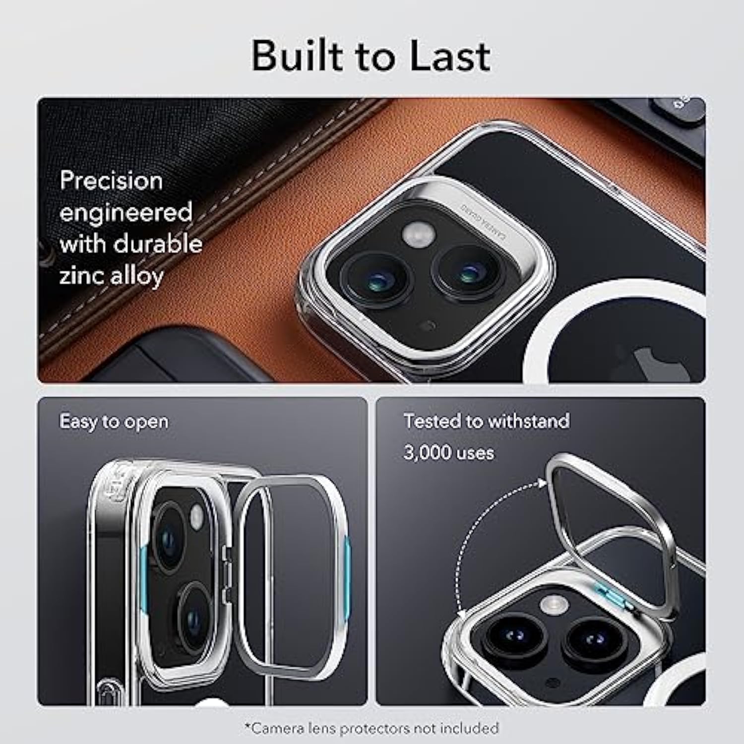 Esr For Iphone 13 Case/Iphone 14 Case, Compatible With Magsafe, Built-In Stash Stand Clear Phone Case For Iphone 13/Iphone 14, -Grade Protection Magnetic Phone Case, Classic Series, Clear