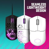Cooler Master MM712 Wireless Gaming Mouse Black with Adjustable 19,000 DPI, 2.4GHz and Bluetooth , Ultraweave Cable, PTFE Feet, RGB Lighting and MasterPlus+ Software
