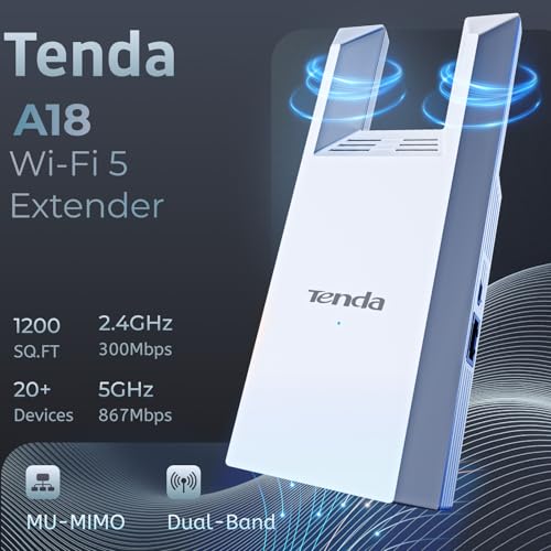 Wifi Range Extender Ac1200, Dual-Band867Mbps 5Ghz/300Mbps 2.4Ghz, Wifi Booster Suitable For Every House, One Ethernet Port(A18 V4.0)