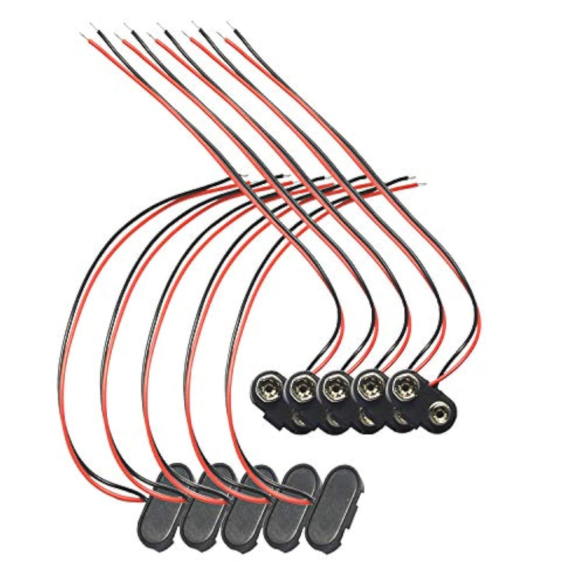 9V Battery Connector, 10 Pack 9 Volt Battery Clip Connector, 9V Battery Clip Adapter With Wire And Hard Buckle Plastic Housing (T-Type)