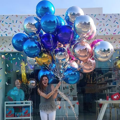 Navy Blue Large Round Giant 4D Jumbo Foil Balloons 6pcs 22 Inch