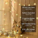 Star String Lights 10Ft 20 Led Fairy Lights Battery Operated Waterproof Indoor Outdoor Twinkle Christmas Lights For Bedr