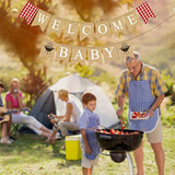 Jute Burlap Welcome Baby Banner With Grill Bbq Theme Baby Shower Party Garland Decoration