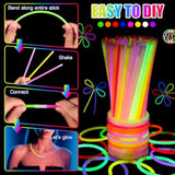 170pcs Glow in the Dark Party Supplies LED Sticks Glasses Rings Necklaces