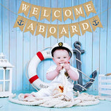 Jute Burlap Welcome Aboard Banner Nautical Boy Baby Shower Birthday Party Nursery Garland Decoration