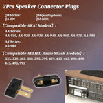 2 Pin Black Speaker Cable, 1 Inch, 2 Count, Male-To-Male, Compatible With Pioneer, Akai, Allied Radio Shack Receivers