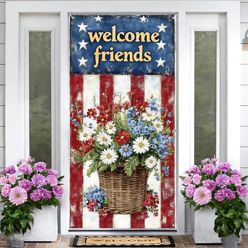 Welcome Friends Door Banner - 3.5 x 7 Feet
