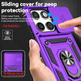 For Motorola Edge 2025 Case, With Camera Lens Cover Hd Screen Protector, Dual Layer Military-Grade Drop Tested Magnetic Ring Holder Kickstand Protective Phone Case For Motorola Moto Edge 2025 (Purple)