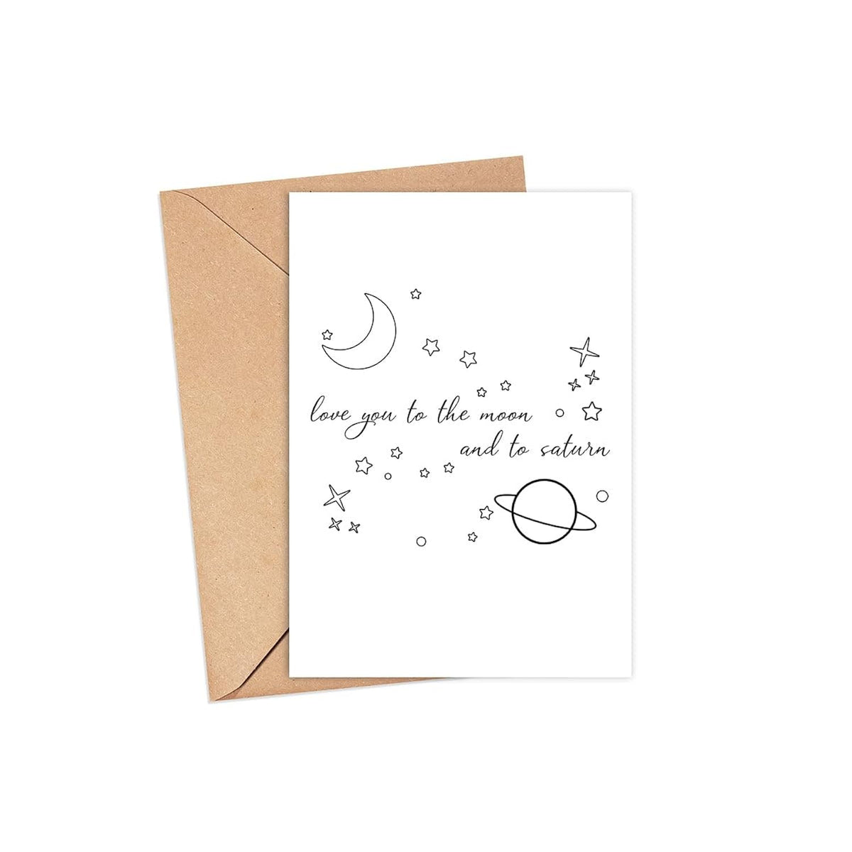 Love You To The Moon And To Saturn - Lyric Song Card - Romantic Card - Love You Card Gift For Him - Her - Anniversary Card - Gift Idea For Love - Valentine'S Day Card - Greeting Card