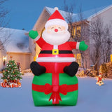 7 Ft Christmas Inflatables Outdoor Decorations, Santa Blow Up Inflatable With Built-In Leds For Christmas Indoor Outdoor
