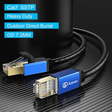 Cat7 Ethernet Cable 325Ft, Cat7 Outdoor Cable Triple Shielding Sstp 10Gbps 600