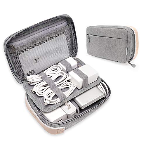 Electronic Organizer, Cable Organizer Bag, Cord Travel Organizer For Cables, Chargers, Phones, Usb Cords, Sd Cards (Gray)