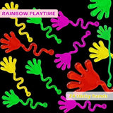 100 Pcs Glow In The Dark Toys - 24 Bouncy Balls, 24 Coil Spring, 24 Sticky Hands, 28 Sensory Stretchy Strings, Goodie Bags Stuffers For Birthday Party, Classroom Prizes , Small Bulk Toys Gifts