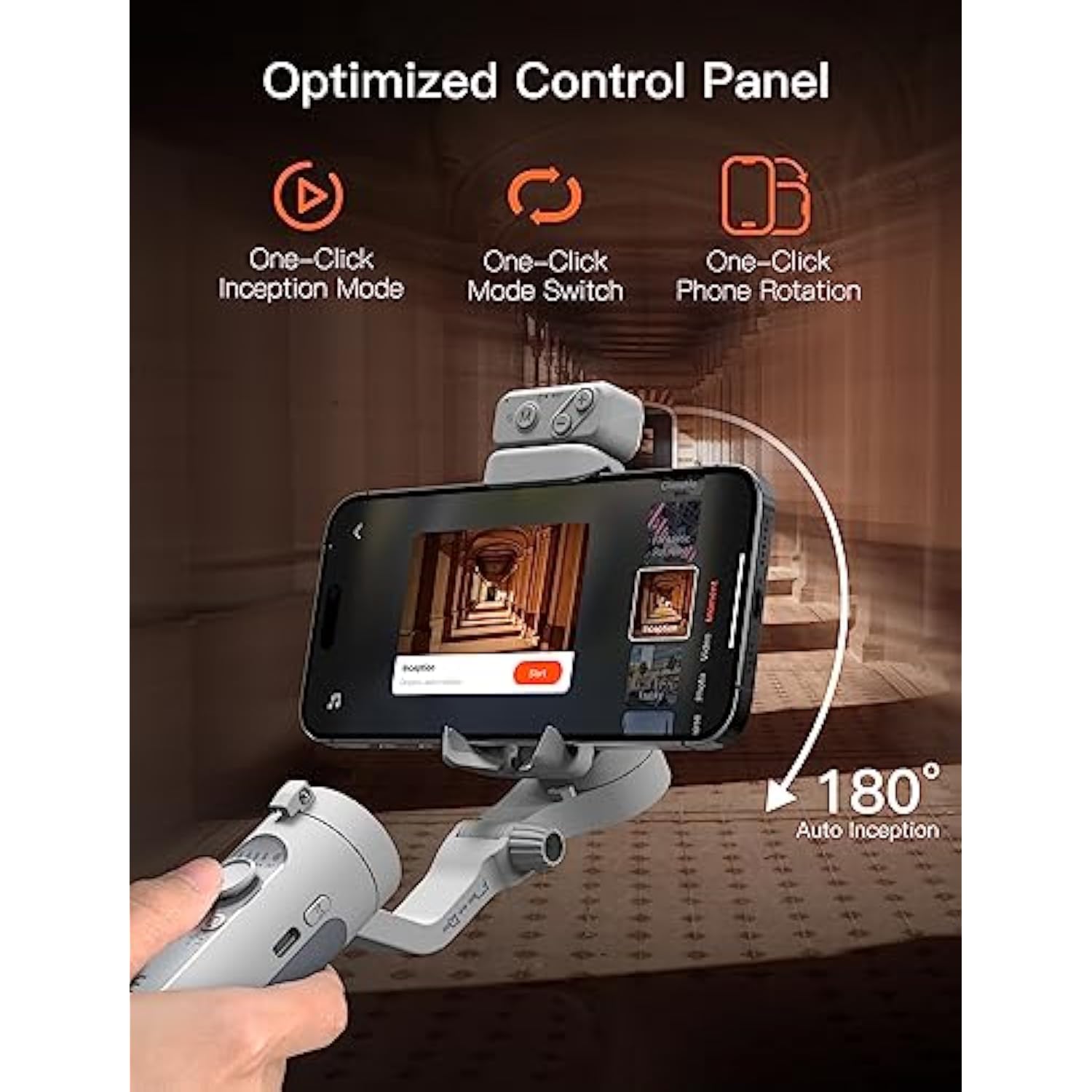 hohem iSteady XE Kit Gimbal Stabilizer for Smartphone, 3-Axis Phone Gimbal, Magnetic Fill Light, Portable and Foldable, Stabilizer for iPhone & Android, One-Key Inception, Ideal for Travel Vlogging