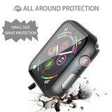 2-Pack Black Hard PC Case & Tempered Glass for Apple Watch 44mm Series 6/5/4/SE