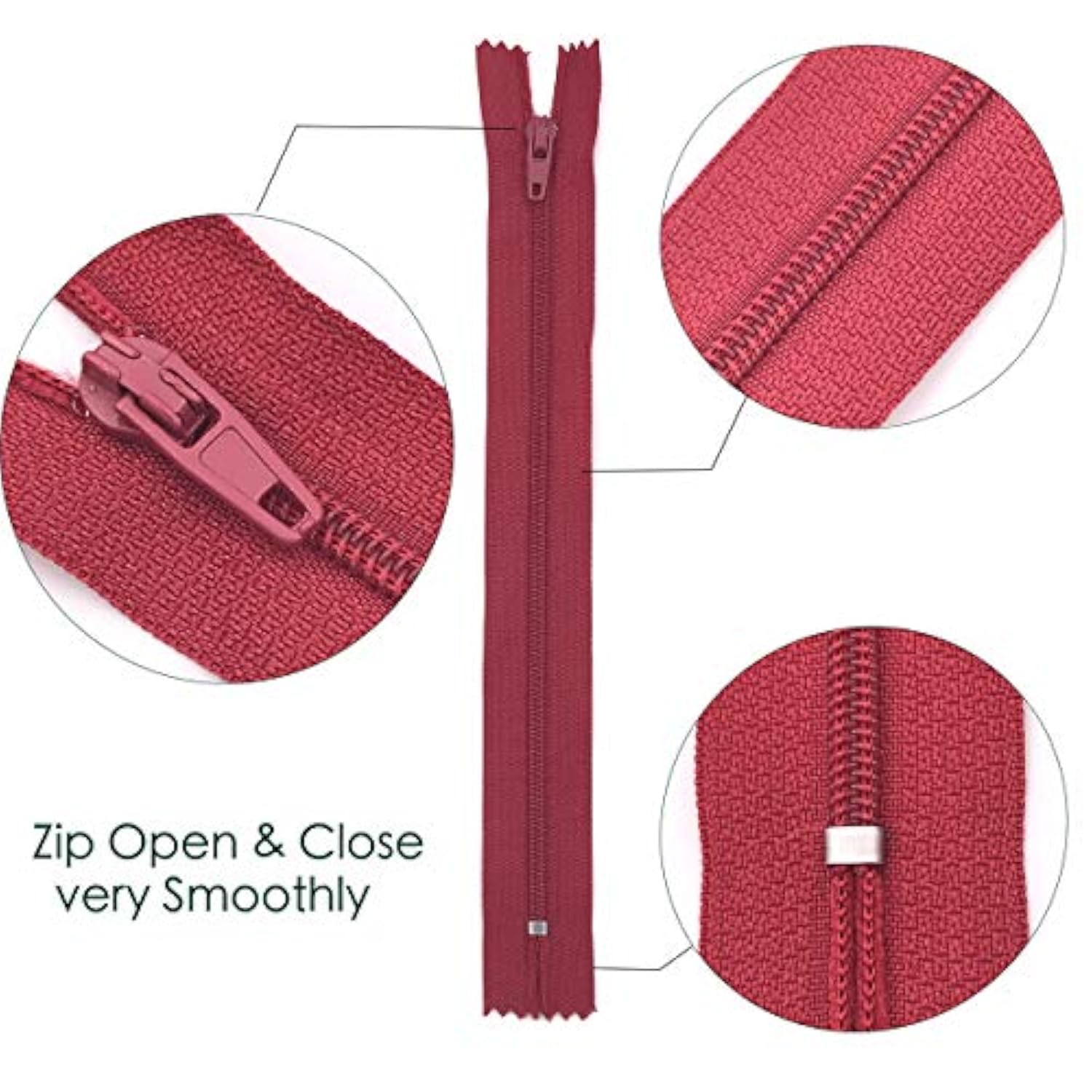 60Pcs 16 Inch Zippers-25Colors Nylon Coil Zipper Bulk #3 Zippers For T