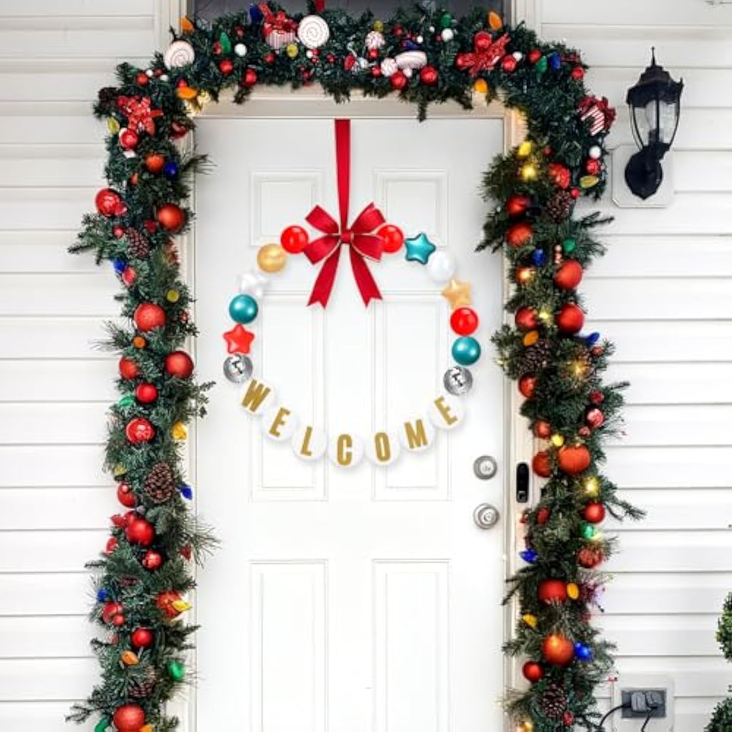 Giant Friendship Bracelet Garland Kit, Diy Birthday Banner With Letters Ball Jumbo Customizable Friendship Bracelet Decor For Halloween Christmas Wedding Party(Red, Green, White)