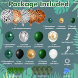 Jungle Safari Balloon Arch Kit: Green & Gold Party Garland with Palm Leaves