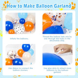 129Pc Blue and Orange Balloon Arch Kit Birthday Baby Shower Party Decor