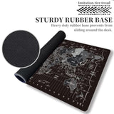 Large Keyboard Gaming Mouse Pad Black World Map Mouse Pad With Anti-Slip Rubber Base, Extended Xxl Long Gaming Mousepad Big Mouse Pads For Desk,31.5 X 11.8 Inch