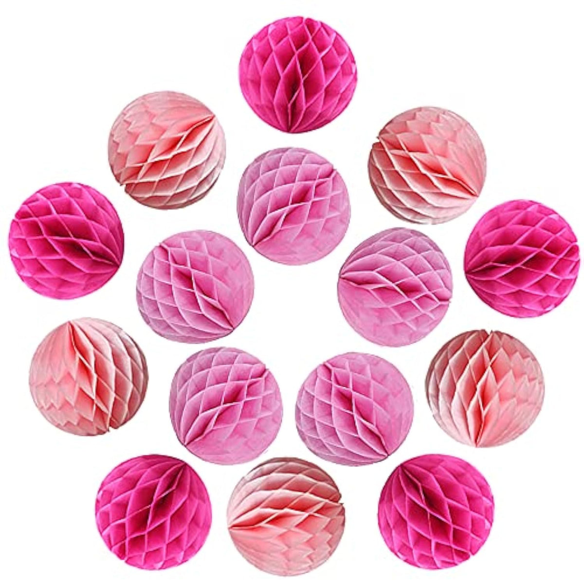 30Pcs 4Inch Pom Poms Tissue Paper Honeycomb Balls Flower Ball Wall Decor Pom Poms Decoration For Birthday Party Wedding Nursery Shower (Pink Set, 30Pcs-4Inch)