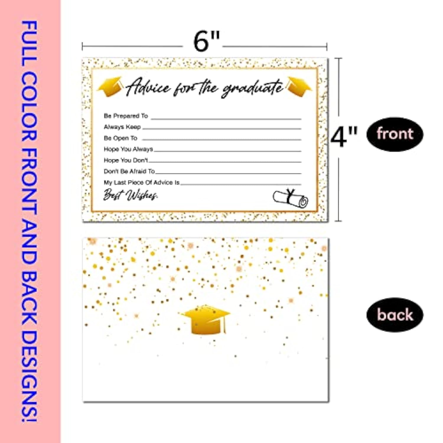 Graduation Wish Cards (30Pcs) Well Wishes Cards For Graduates, High School Or College Graduation Advice Cards, 2023 Grad Celebration Party Games Decorations Supplies, Graduation Decorations - Jy351