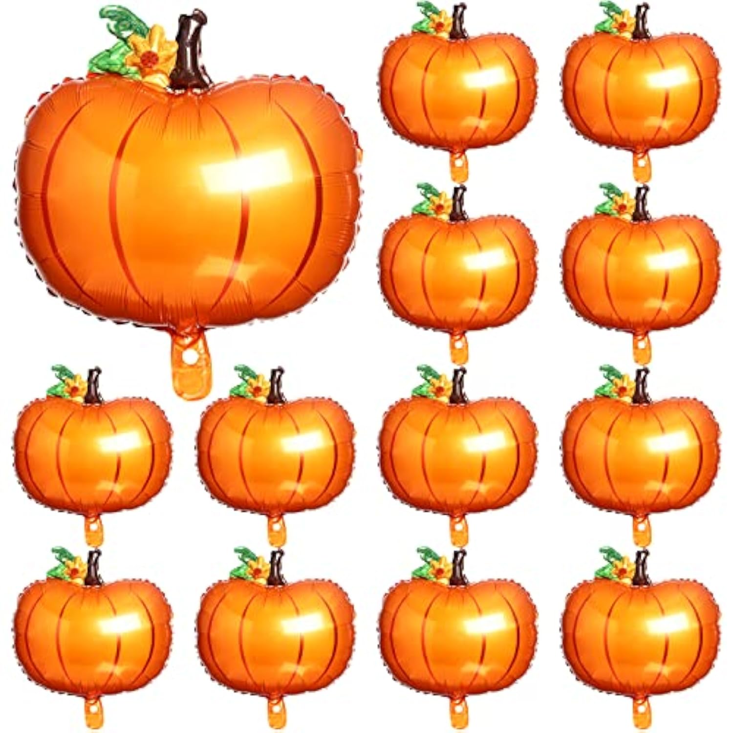 12 Pcs Pumpkin Foil Balloons for Thanksgiving Fall Baby Shower Birthday Party Decor