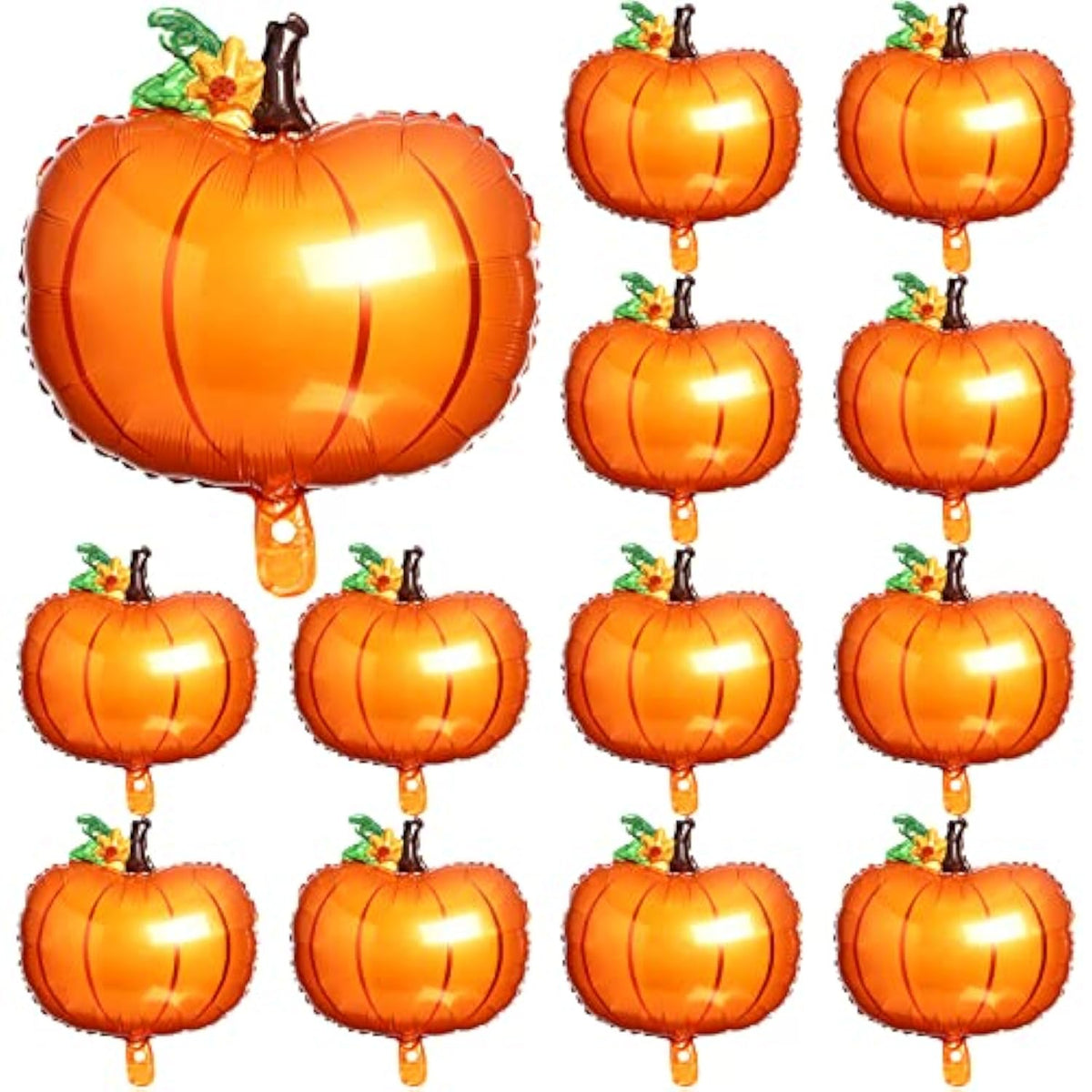 12 Pcs Pumpkin Foil Balloons for Thanksgiving Fall Baby Shower Birthday Party Decor