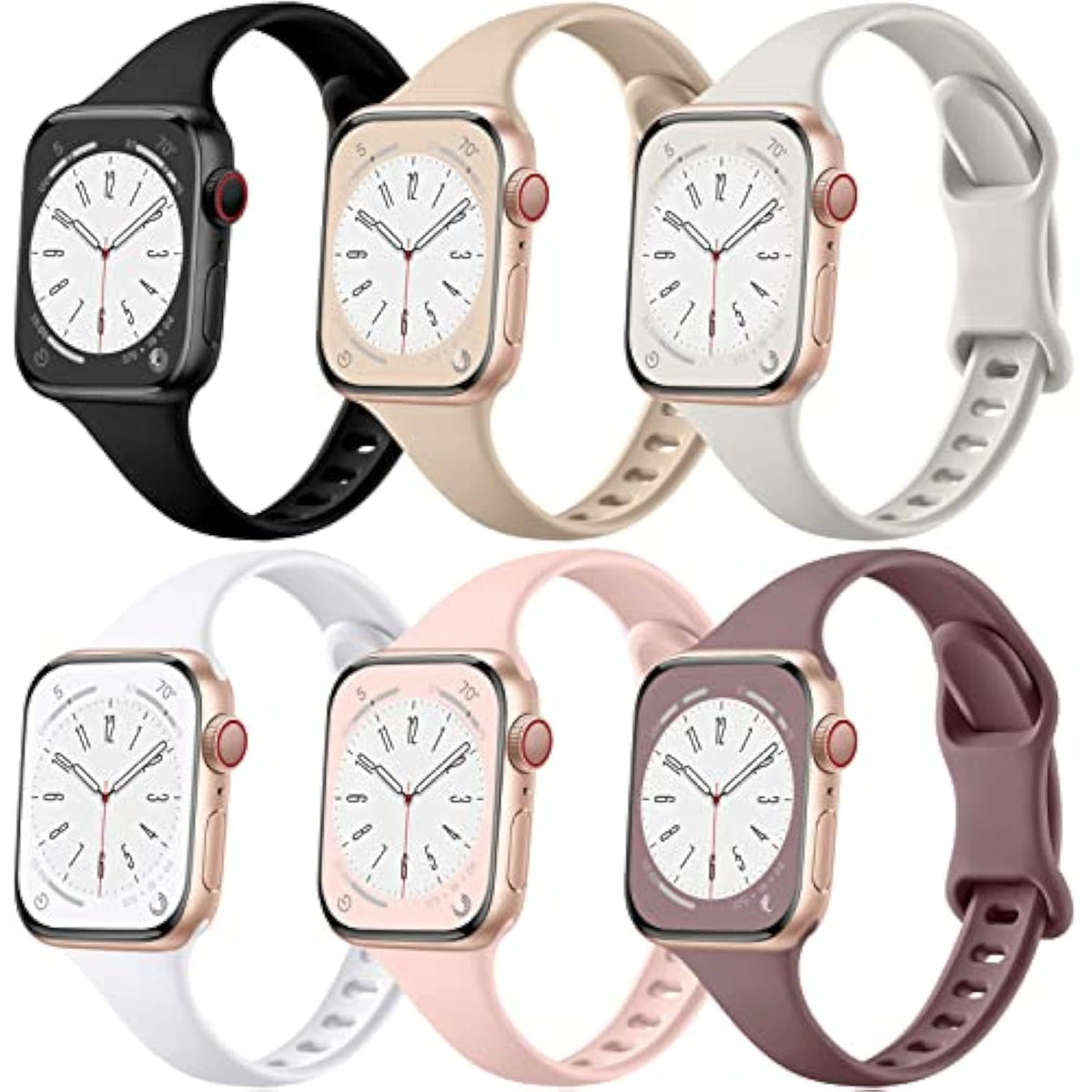 Thin Slim Bands Compatible With Apple Watch 40Mm 38Mm 44Mm 45Mm 46Mm 42Mm 41Mm 49Mm Se Iwatch Bands Ultra Series 10 9 8 7 6 5 4 3 2 1 For Women Men,Soft Narrow Sport Strap Wristband