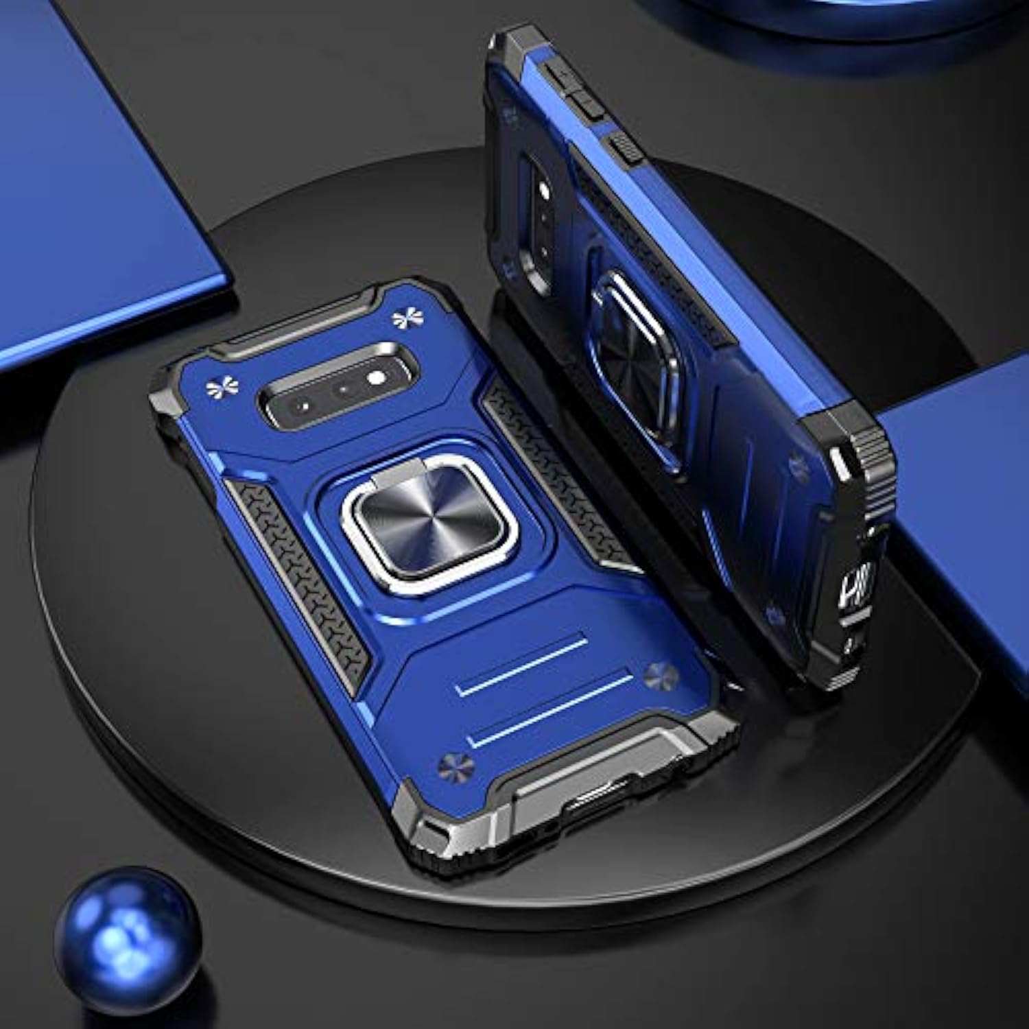 For Galaxy S10E Case With Screen Protector,Shockproof Drop Test Slim Fit Case With Car Mount Kickstand Lightweight Protective Cover For Galaxy S10E,Blue