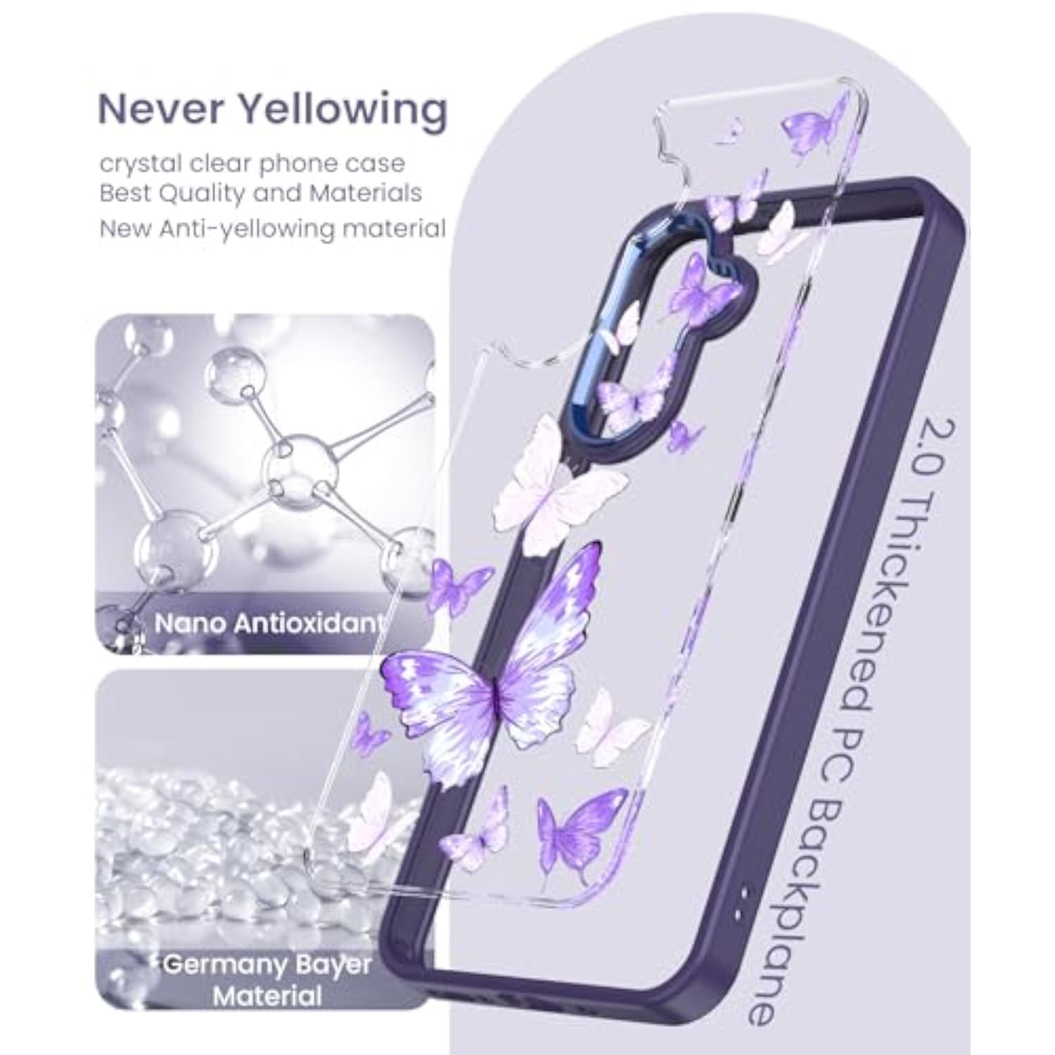 Clear Crystal Flower Pattern Phone Case for Samsung Galaxy A17 and A18