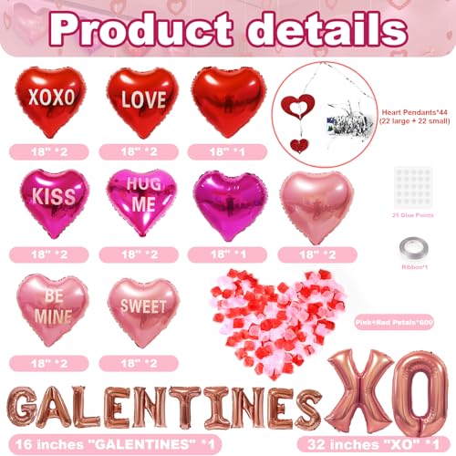 Happy Galentines Day Decorations for Party Supplies, Heart Galentines Balloons, Galentines Banner, Galentines Decor, Valentines Galentines Decorations