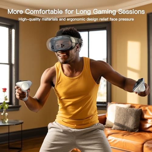 Facial Interface Face Pad Cover Compatible with Meta Quest 3S Accessories,Including 2 Pcs Face Pad Replacement,Light Pad and Lens Cover Only for Meta