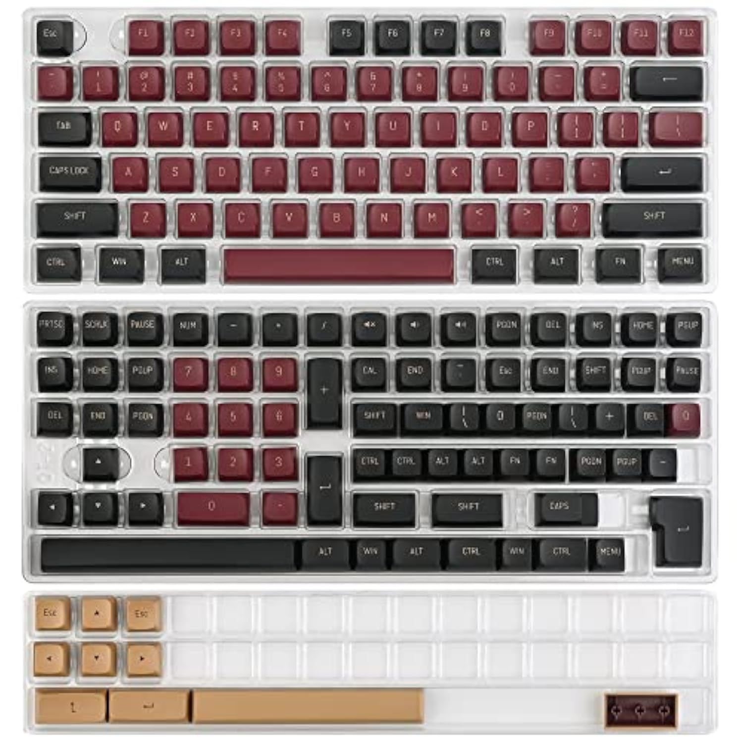 160-Key Csa Profile Keycaps Pbt Key Cap Set With 7U Spacebar For Us/Iso Layout