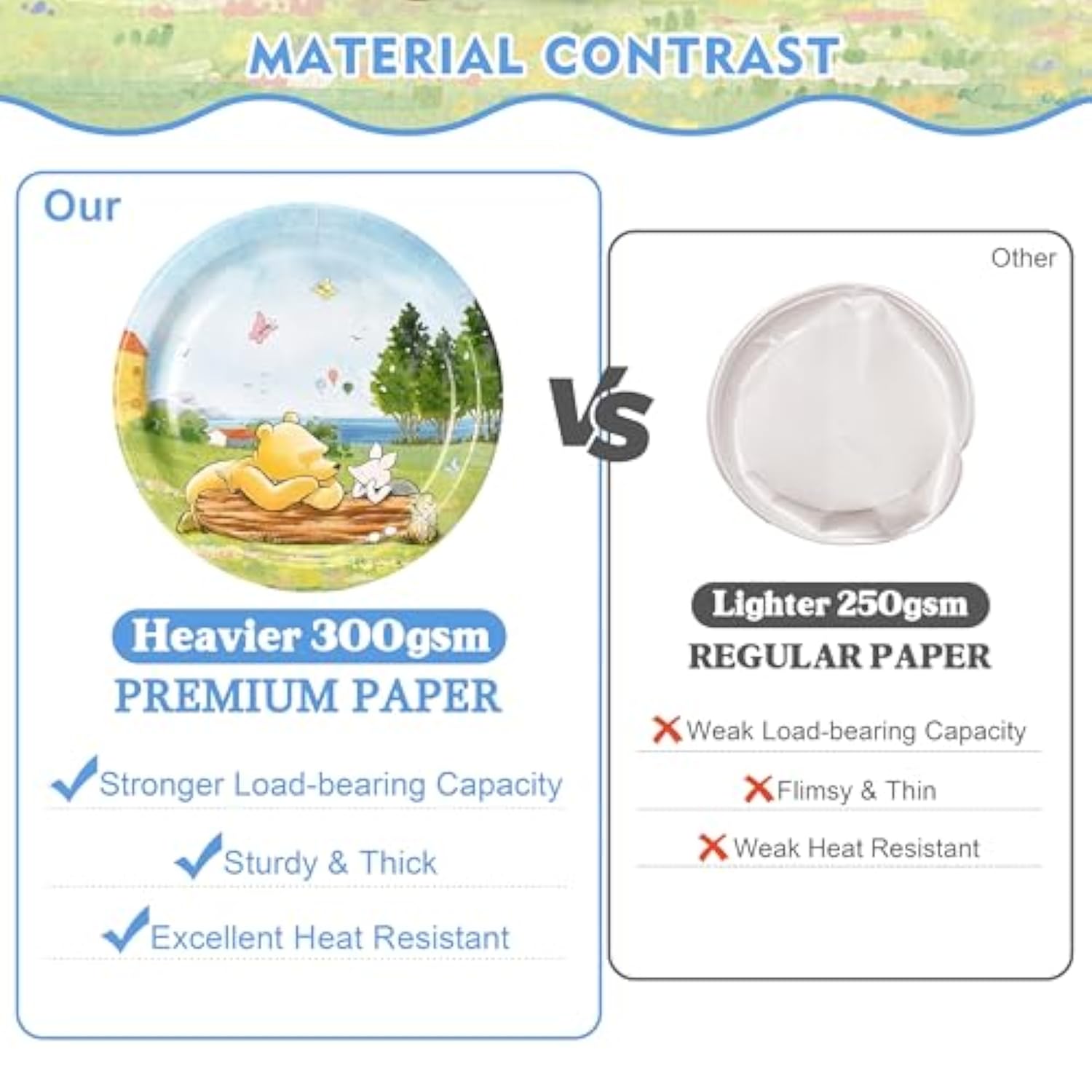 300 Pcs Winnie Bear Baby Shower Plates And Napkins Tableware Set, Plates Napkins Cups Straws And Forks Sets, Winnie Baby Shower Decorations Birthday Party Supplies, Serves 50 Guests