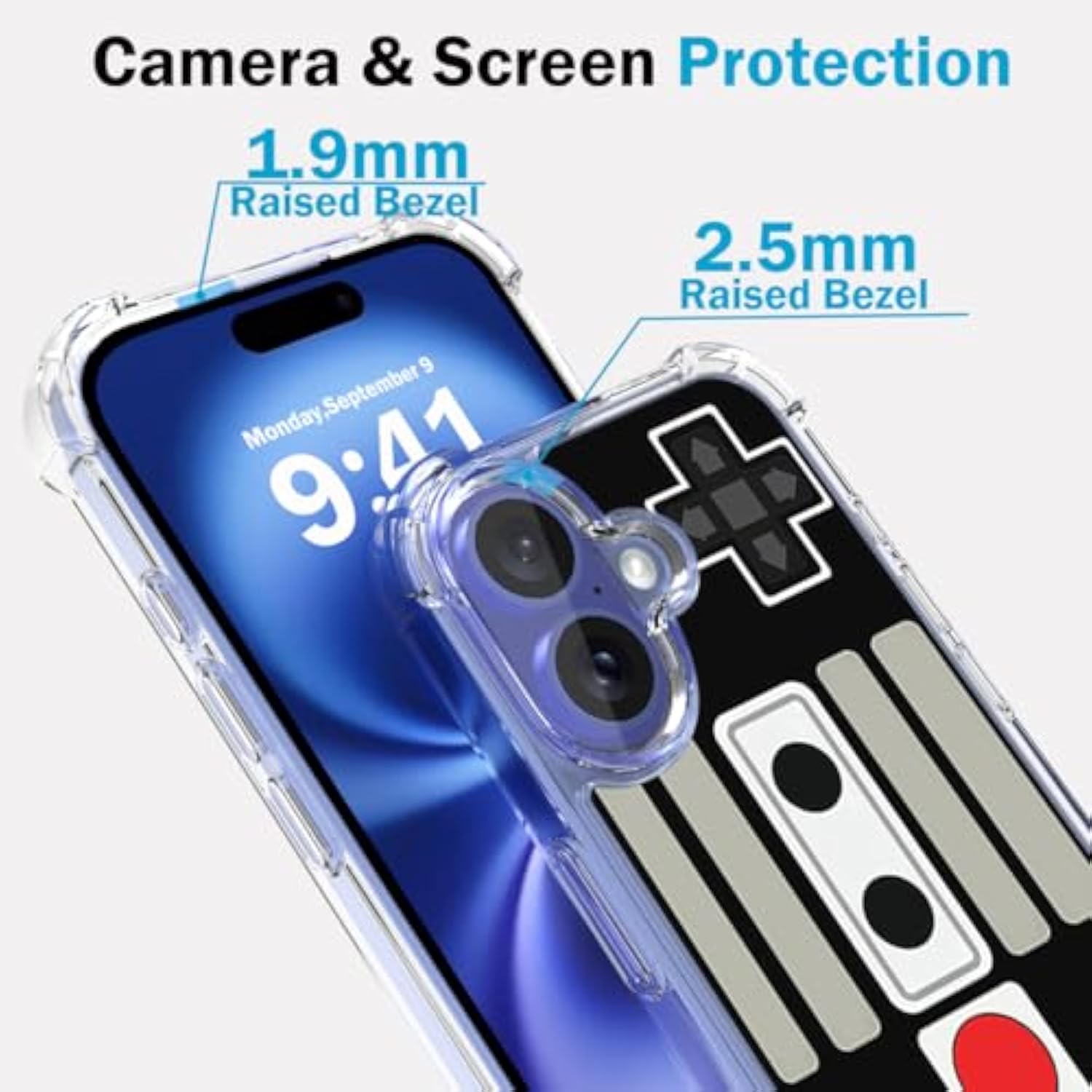 Hard Pc Bumper Shockproof Clear Soft Slim Design Pattern Case For Iphone 16 6.1Inch 2024 Cover - Retro Arcade Game