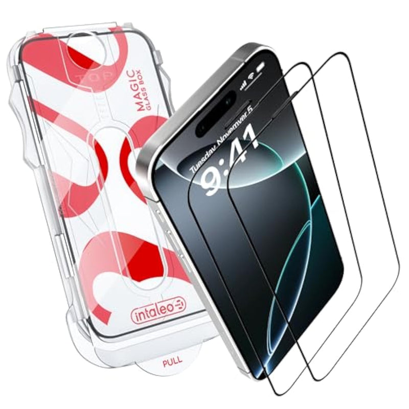 Screen Protector For Iphone 16 Pro – Magicbox Tempered Glass Screen Protector Iphone 16 Pro(2 Pcs) With 2 Applicators, 9H Hardness, Oleophobic Coating - Accessories For Iphone 16Pro