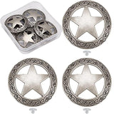 1 Box 6 Sets Screw Back Button Engraved Star Concho Hollow Out Decorat